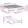 Eichenbraunes Holzwerkstoffbett mit Schubladen 200x200 cm von , Betten und Lattenroste - Ref: Foro24-3280362, Preis: 239,08 €...