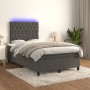 Box spring bed with mattress and LED dark gray velvet 120x190 cm by , Beds and slatted bases - Ref: Foro24-3270330, Price: 41...