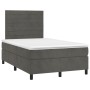 Cama box spring colchón y LED terciopelo gris oscuro 120x190 cm de , Camas y somieres - Ref: Foro24-3270318, Precio: 411,17 €...