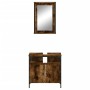 Set de muebles baño 2 pzas madera contrachapada roble ahumado de , Muebles de baño - Ref: Foro24-3214777, Precio: 100,95 €, D...