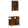 Set de muebles baño 2 pzas madera contrachapada roble ahumado de , Muebles de baño - Ref: Foro24-3214777, Precio: 100,95 €, D...