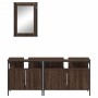 Set de muebles baño 3 pzas madera contrachapada roble marrón de , Muebles de baño - Ref: Foro24-3214789, Precio: 151,99 €, De...