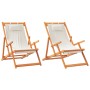 Klappbare Strandkörbe 2 Einheiten aus cremefarbenem Stoff von , Gartenstühle - Ref: Foro24-3214484, Preis: 141,78 €, Rabatt: %