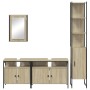 Sonoma oak plywood 4-piece bathroom furniture set by , Bathroom furniture - Ref: Foro24-3214806, Price: 276,70 €, Discount: %