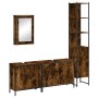 Set de muebles baño 4 pzas madera contrachapada roble ahumado de , Muebles de baño - Ref: Foro24-3214812, Precio: 247,03 €, D...