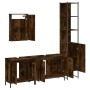 Set de muebles baño 4 pzas madera contrachapada roble ahumado de , Muebles de baño - Ref: Foro24-3214812, Precio: 247,03 €, D...