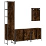 Set de muebles baño 4 pzas madera contrachapada roble ahumado de , Muebles de baño - Ref: Foro24-3214812, Precio: 247,03 €, D...