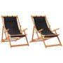 Klappbare Strandkörbe 2 Einheiten aus schwarzem Stoff von , Gartenstühle - Ref: Foro24-3214486, Preis: 120,99 €, Rabatt: %