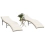 Sun loungers with table 2 units beige synthetic rattan by , Loungers - Ref: Foro24-368254, Price: 241,26 €, Discount: %