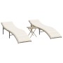 Sun loungers with table 2 units beige synthetic rattan by , Loungers - Ref: Foro24-368254, Price: 241,26 €, Discount: %