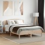 Bed frame with solid pine wood headboard 140x190 cm by , Beds and slatted bases - Ref: Foro24-3207225, Price: 155,87 €, Disco...