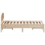 Bed frame with solid pine wood headboard 140x190 cm by , Beds and slatted bases - Ref: Foro24-3207225, Price: 155,87 €, Disco...