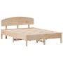 Bed frame with solid pine wood headboard 120x190 cm by , Beds and slatted bases - Ref: Foro24-3207233, Price: 144,43 €, Disco...