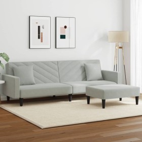 Sofa set with cushions 2 pieces light gray velvet by , Sofas - Ref: Foro24-3216268, Price: 311,99 €, Discount: %