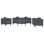 Dark gray velvet 3-piece sofa set with cushions by , Sofas - Ref: Foro24-3209248, Price: 689,35 €, Discount: %