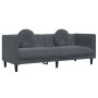 Dark gray velvet 3-piece sofa set with cushions by , Sofas - Ref: Foro24-3209248, Price: 689,35 €, Discount: %