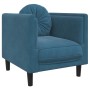 Blue velvet 3-piece sofa set with cushions by , Sofas - Ref: Foro24-3209255, Price: 764,03 €, Discount: %