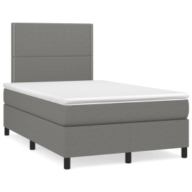 Box spring bed with dark gray fabric mattress 120x190 cm by , Beds and slatted bases - Ref: Foro24-3269875, Price: 405,46 €, ...