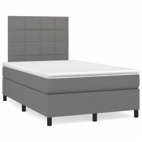 Box spring bed with dark gray fabric mattress 120x190 cm by , Beds and slatted bases - Ref: Foro24-3269882, Price: 409,77 €, ...