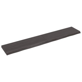 Dark brown treated oak wood wall shelf 220x40x(2-6)cm by vidaXL, Shelves and shelves - Ref: Foro24-363855, Price: 110,46 €, D...