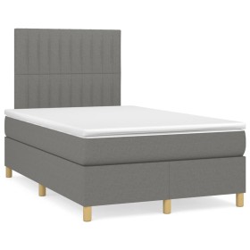 Box spring bed with dark gray fabric mattress 120x190 cm by , Beds and slatted bases - Ref: Foro24-3269945, Price: 410,88 €, ...