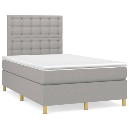 Cama box spring con colchón tela gris claro 120x190 cm de , Camas y somieres - Ref: Foro24-3269958, Precio: 408,69 €, Descuen...