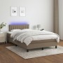 Cama box spring con colchón y LED tela gris taupe 120x190 cm de , Camas y somieres - Ref: Foro24-3270057, Precio: 383,49 €, D...