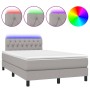 Cama box spring con colchón y LED tela gris claro 120x190 cm de , Camas y somieres - Ref: Foro24-3270060, Precio: 386,87 €, D...