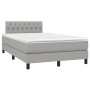 Cama box spring con colchón y LED tela gris claro 120x190 cm de , Camas y somieres - Ref: Foro24-3270060, Precio: 386,87 €, D...