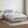 Cama box spring con colchón y LED tela gris claro 120x190 cm de , Camas y somieres - Ref: Foro24-3270060, Precio: 386,87 €, D...