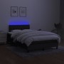 Boxspringbett mit Matratze und LED-Leuchten aus schwarzem Stoff 120x190 cm von , Betten und Lattenroste - Ref: Foro24-3270062...