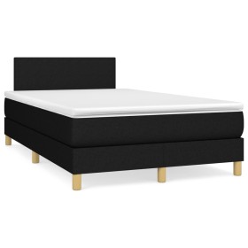 Boxspringbett mit Matratze und LED-Leuchten aus schwarzem Stoff 120x190 cm von , Betten und Lattenroste - Ref: Foro24-3270076...