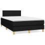 Box spring bed with mattress and LED lights black fabric 120x190 cm by , Beds and slatted bases - Ref: Foro24-3270076, Price:...