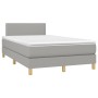 Cama box spring con colchón y LED tela gris claro 120x190 cm de , Camas y somieres - Ref: Foro24-3270081, Precio: 372,78 €, D...