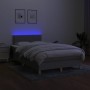 Box spring bed with mattress and LED light gray fabric 120x190 cm by , Beds and slatted bases - Ref: Foro24-3270081, Price: 3...