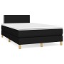 Box spring bed with mattress and LED lights black fabric 120x190 cm by , Beds and slatted bases - Ref: Foro24-3270083, Price:...