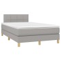 Cama box spring con colchón y LED tela gris claro 120x190 cm de , Camas y somieres - Ref: Foro24-3270088, Precio: 378,57 €, D...