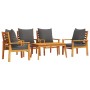 5-piece garden furniture set with solid acacia wood cushions by , Garden sets - Ref: Foro24-3211805, Price: 407,26 €, Discoun...