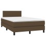 Cama box spring con colchón tela marrón oscuro 120x190 cm de , Camas y somieres - Ref: Foro24-3269733, Precio: 366,68 €, Desc...