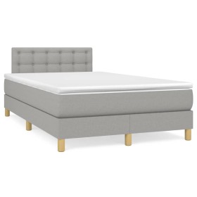 Box spring bed with light gray fabric mattress 120x190 cm by , Beds and slatted bases - Ref: Foro24-3269800, Price: 362,82 €,...