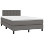 Cama box spring con colchón cuero sintético gris 120x190 cm de , Camas y somieres - Ref: Foro24-3269823, Precio: 372,15 €, De...