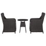 Garden bistro table and chairs 3 pieces and black PE rattan cushions by vidaXL, Garden chairs - Ref: Foro24-46549, Price: 346...