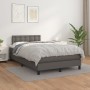 Cama box spring con colchón cuero sintético gris 120x190 cm de , Camas y somieres - Ref: Foro24-3269823, Precio: 372,15 €, De...