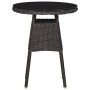 Garden bistro table and chairs 3 pieces and black PE rattan cushions by vidaXL, Garden chairs - Ref: Foro24-46549, Price: 346...