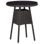 Garden bistro table and chairs 3 pieces and black PE rattan cushions by vidaXL, Garden chairs - Ref: Foro24-46549, Price: 346...