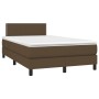 Cama box spring con colchón tela marrón oscuro 120x190 cm de , Camas y somieres - Ref: Foro24-3269719, Precio: 360,85 €, Desc...