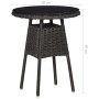 Garten-Bistrotisch und Stühle 3-teilig und schwarze PE-Rattan-Kissen von vidaXL, Gartenstühle - Ref: Foro24-46549, Preis: 346...