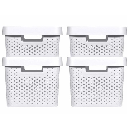 Curver Cajas de almacenaje con tapa Infinity 4 piezas blanco 11L+17L de Curver, Cestas para almacenaje - Ref: Foro24-427238, ...