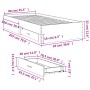 White engineered wood bed with drawers 90x200 cm by , Beds and slatted bases - Ref: Foro24-3280426, Price: 111,14 €, Discount: %