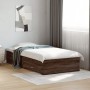 Oak brown engineered wood bed with drawers 90x200 cm by , Beds and slatted bases - Ref: Foro24-3280432, Price: 136,50 €, Disc...